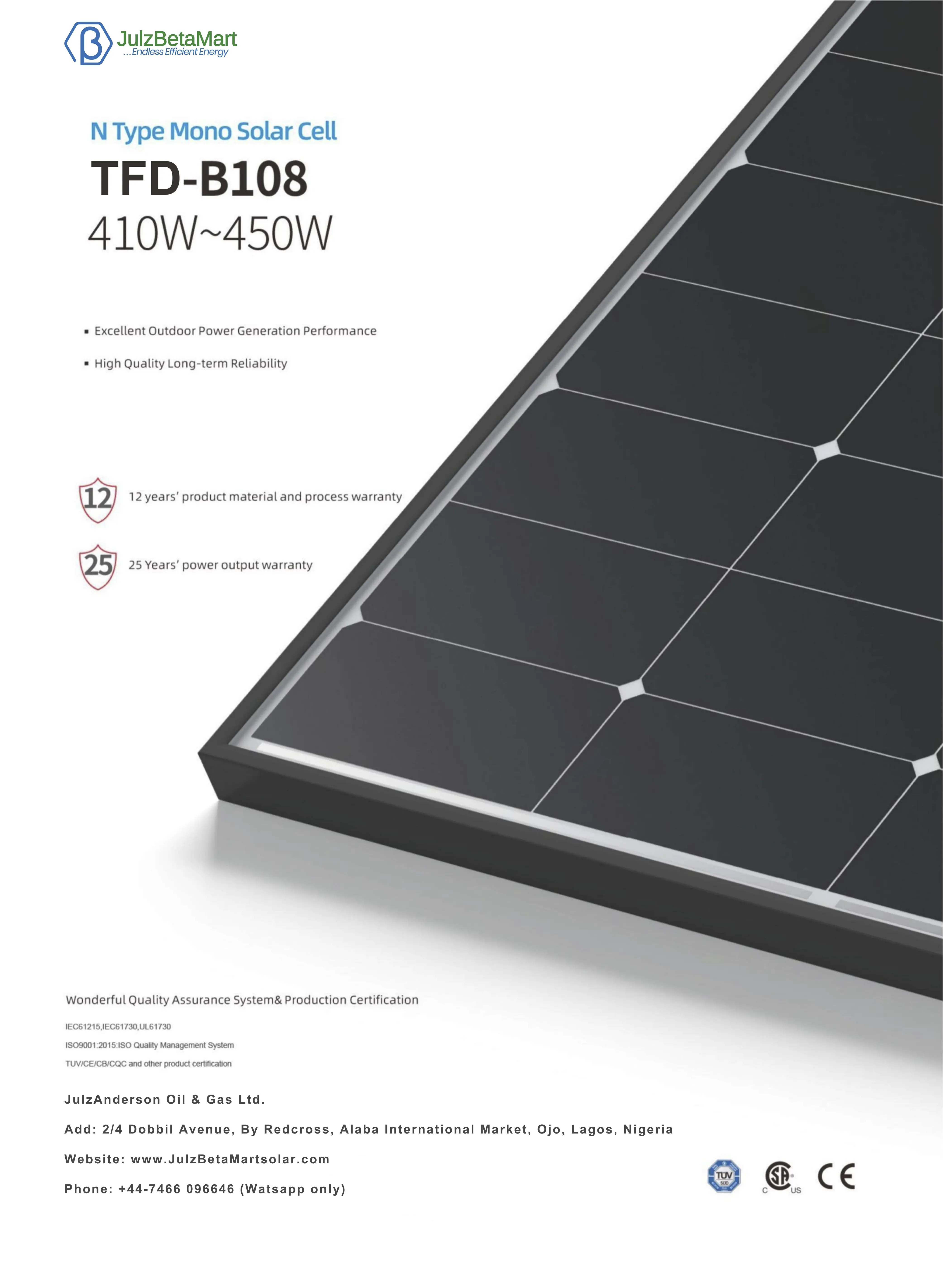 Solar panel installation
